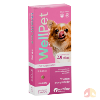Wellpet Antipulgas e Carrapatos 45mg para Cães de 2 a 4,5 kg - Imagem principal