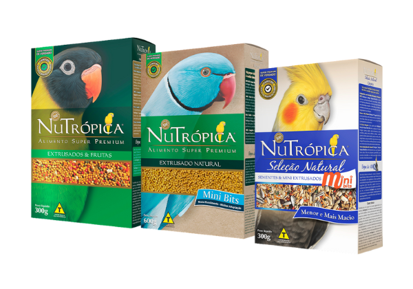 Ração e sementes para pássaros