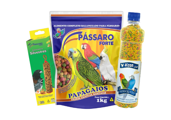 Ração e sementes para pássaros