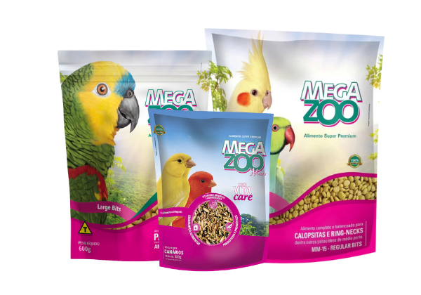 ração extrusada para pássaros