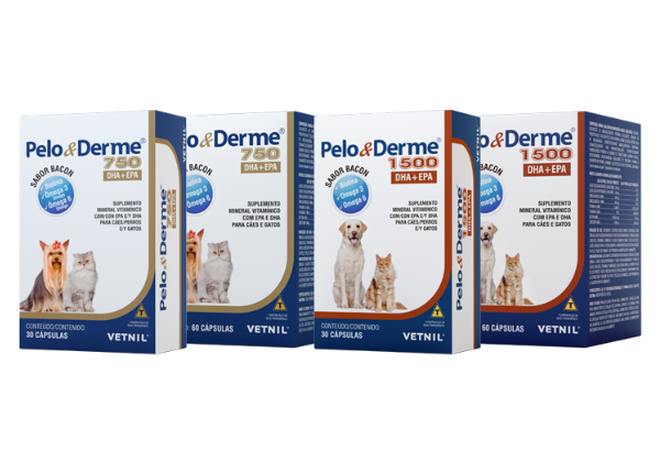 suplemento para pelo e pele para cães e gatos